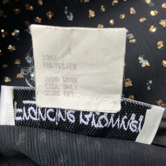 VTG 90s Y2K Petites Top Small Wrap Tie Front Glitter Fairy Whimsigoth Party Glam - Picture 9 of 10